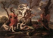 POUSSIN, Nicolas Venus Presenting Arms to Aeneas f oil painting